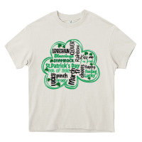 Cream st patricks day shamrock typography Heavy Core Tee - MaliasSmallBusiness