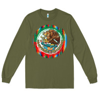 Army Green Mexico Coat of Arms Long Sleeve Tee - texasbilliewilder