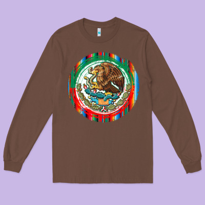 Mexico Coat Of Arms Long Sleeve Tee Designed By Texasbilliewilder