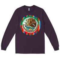 Plum Mexico Coat of Arms Long Sleeve Tee - texasbilliewilder