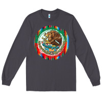 Smoke Mexico Coat of Arms Long Sleeve Tee - texasbilliewilder