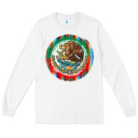 White Mexico Coat of Arms Long Sleeve Tee - texasbilliewilder