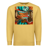 Antique Gold western thanksgiving seamless pattern Premium Sweatshirt - BundleAndBundleShop