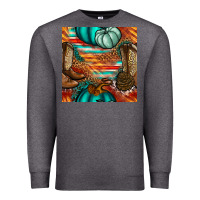 Charcoal Heather western thanksgiving seamless pattern Premium Sweatshirt - BundleAndBundleShop