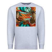 Heather Grey western thanksgiving seamless pattern Premium Sweatshirt - BundleAndBundleShop