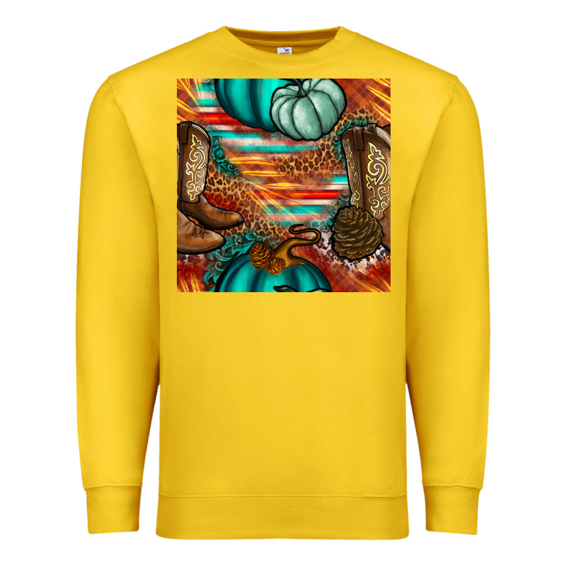 Western Thanksgiving Seamless Pattern Premium Sweatshirt by BundleAndBundleShop | Teevron