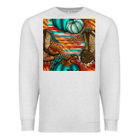 Oatmeal Heather western thanksgiving seamless pattern Premium Sweatshirt - BundleAndBundleShop
