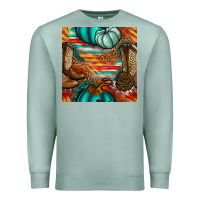 Seafoam western thanksgiving seamless pattern Premium Sweatshirt - BundleAndBundleShop
