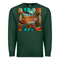 Sports Green western thanksgiving seamless pattern Premium Sweatshirt - BundleAndBundleShop
