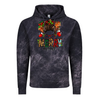 Cloud Black Christmas merry mama messy bun Vintage Hoodie - Jasminsmagicworld