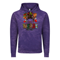 Cloud Purple Christmas merry mama messy bun Vintage Hoodie - Jasminsmagicworld