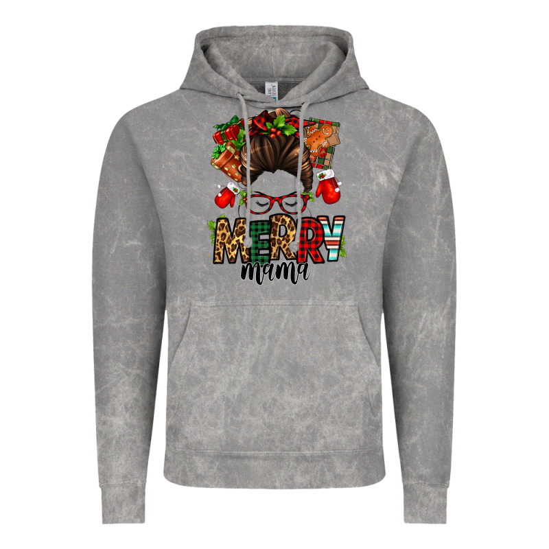 Christmas Merry Mama Messy Bun Vintage Hoodie by Jasminsmagicworld | Teevron