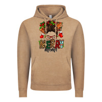 Vintage Coffee Christmas merry mama messy bun Vintage Hoodie - Jasminsmagicworld