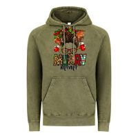 Vintage Olive Christmas merry mama messy bun Vintage Hoodie - Jasminsmagicworld