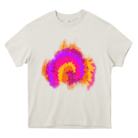 Cream tie dye glitter patch Heavy Core Tee - AdoDesignShop