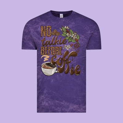 No Talkie Before Coffee Vintage Tee Designed By Barkaloodesign
