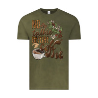 Vintage Olive no talkie before coffee Vintage Tee - BarkalooDesign