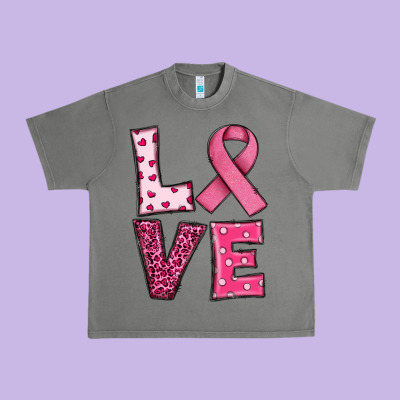 Western Breast Cancer Love Urban Heavy Tee Designed By Ranaportraitstore