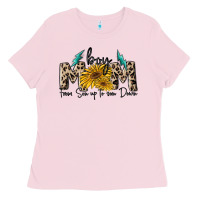 Bubblegum Pink boy mom from son up to sun down Ladies Tee - MaliasSmallBusiness
