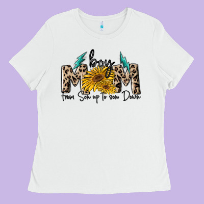 Boy Mom From Son Up To Sun Down Ladies Tee Designed By Maliassmallbusiness