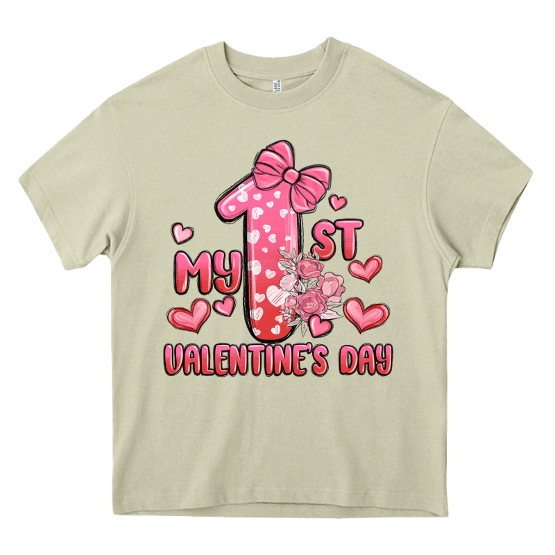 My First Valentines Day Heavy Core Tee by MaliasSmallBusiness | Teevron
