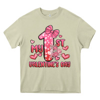 Mossy my first valentines day Heavy Core Tee - MaliasSmallBusiness