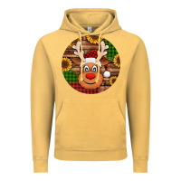 Vintage Mustard cute reindeer head Christmas Vintage Hoodie - Jasminsmagicworld