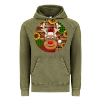 Vintage Olive cute reindeer head Christmas Vintage Hoodie - Jasminsmagicworld