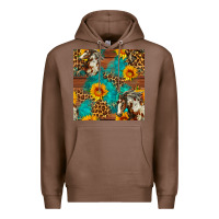 Chestnut western horse and sunflower seamless pattern Premium Hoodie - FaDigitalArtStudio