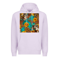 Lilac western horse and sunflower seamless pattern Premium Hoodie - FaDigitalArtStudio