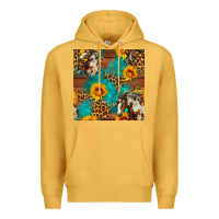 Mustard western horse and sunflower seamless pattern Premium Hoodie - FaDigitalArtStudio