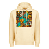 Pina Colada western horse and sunflower seamless pattern Premium Hoodie - FaDigitalArtStudio