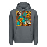 Rock western horse and sunflower seamless pattern Premium Hoodie - FaDigitalArtStudio