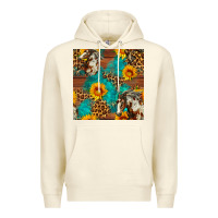 Sandshell western horse and sunflower seamless pattern Premium Hoodie - FaDigitalArtStudio