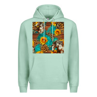 Seafoam western horse and sunflower seamless pattern Premium Hoodie - FaDigitalArtStudio