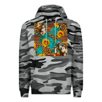 Slate Camo western horse and sunflower seamless pattern Premium Hoodie - FaDigitalArtStudio