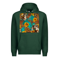 Sports Green western horse and sunflower seamless pattern Premium Hoodie - FaDigitalArtStudio