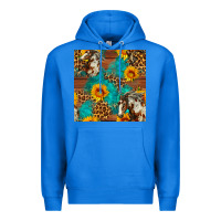 True Royal western horse and sunflower seamless pattern Premium Hoodie - FaDigitalArtStudio