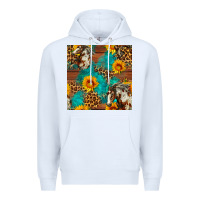 White western horse and sunflower seamless pattern Premium Hoodie - FaDigitalArtStudio
