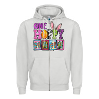 Dove Grey Easter Day One hoppy mama Zipper Hoodie - OliviaCreatesArt
