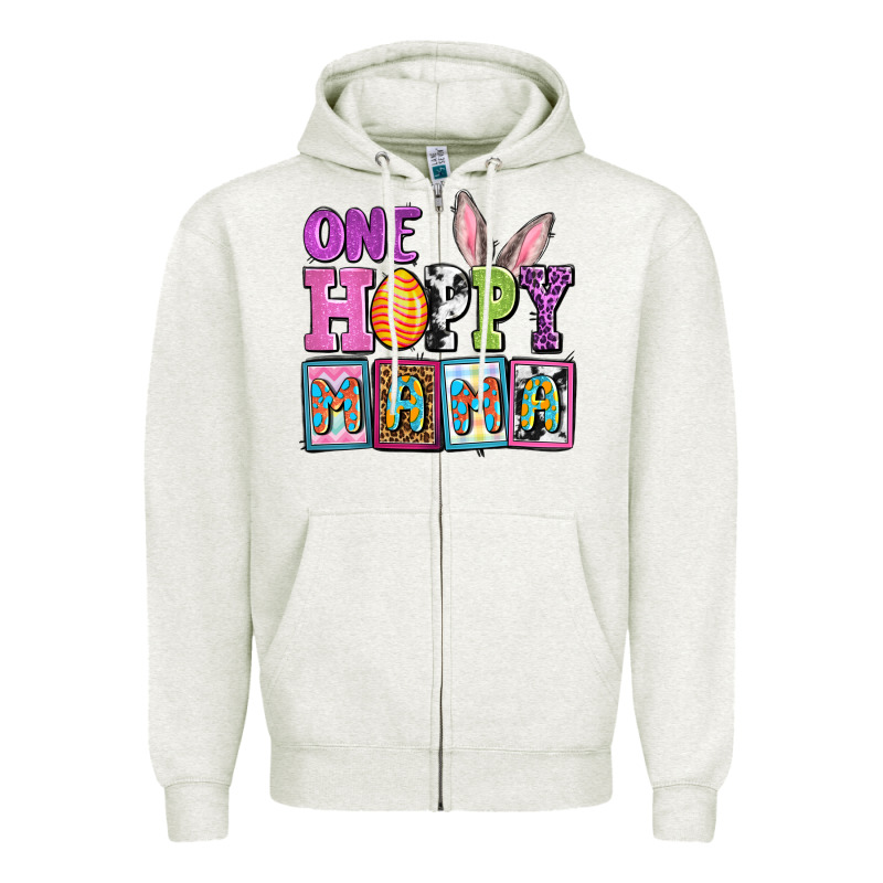 Easter Day One Hoppy Mama Zipper Hoodie by OliviaCreatesArt | Teevron