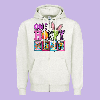 Easter Day One Hoppy Mama Zipper Hoodie Designed By Oliviacreatesart