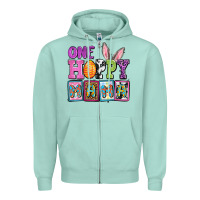 Seafoam Easter Day One hoppy mama Zipper Hoodie - OliviaCreatesArt