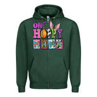 Sports Green Easter Day One hoppy mama Zipper Hoodie - OliviaCreatesArt