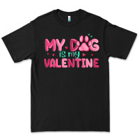 Black my dog is my valentine Premium Tee - MaliasSmallBusiness