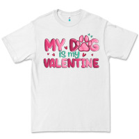 White my dog is my valentine Premium Tee - MaliasSmallBusiness