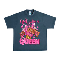 Midnight Navy Survivor queen Breast Cancer afro girl sneakers Urban Heavy Tee - RanaPortraitStore