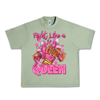 Oil Green Survivor queen Breast Cancer afro girl sneakers Urban Heavy Tee - RanaPortraitStore