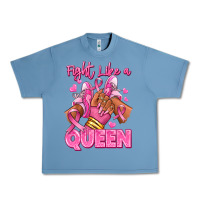 Pebble Blue Survivor queen Breast Cancer afro girl sneakers Urban Heavy Tee - RanaPortraitStore