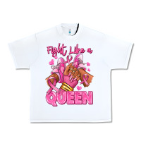 White Survivor queen Breast Cancer afro girl sneakers Urban Heavy Tee - RanaPortraitStore